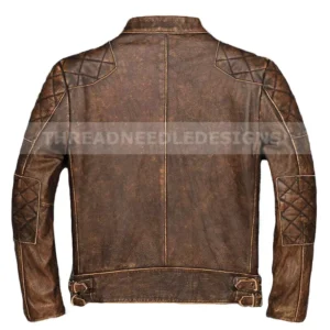New Men's Classic British Style Quilted Designer Vintage Biker Leather Jacket