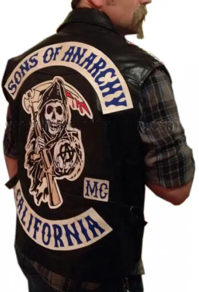 New Sons of Anarchy Biker Vest | SOA Motorcycle Highway Gangs Real Leather Vest - Image 2