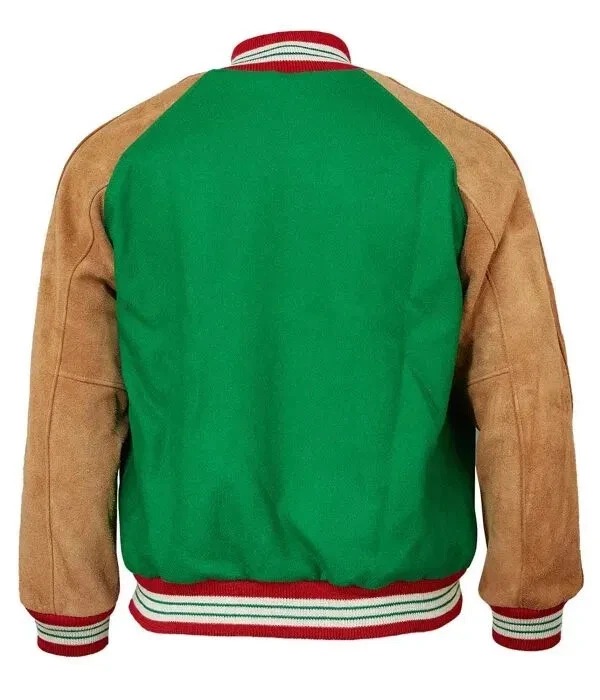 Oakland Oaks 1939 Green Wool & Brown Suede Leather Sleeves Women's Varsity Jacket - Image 3