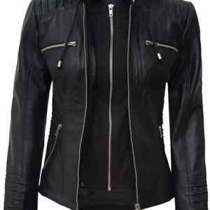 Real real Leather Biker Jacket - Cafe Racer Slim Fit Stand Collar Leather Jacket