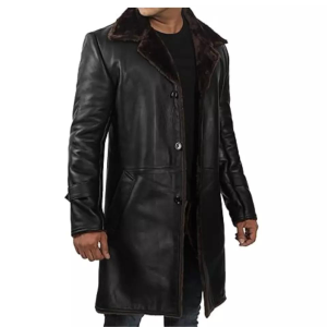 Black leather jacket for men