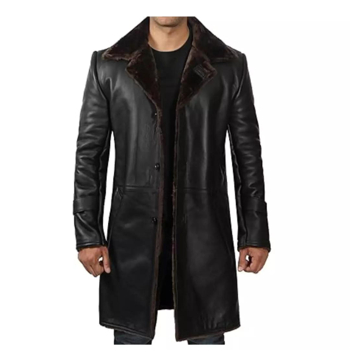 Black leather jacket for men - Image 3