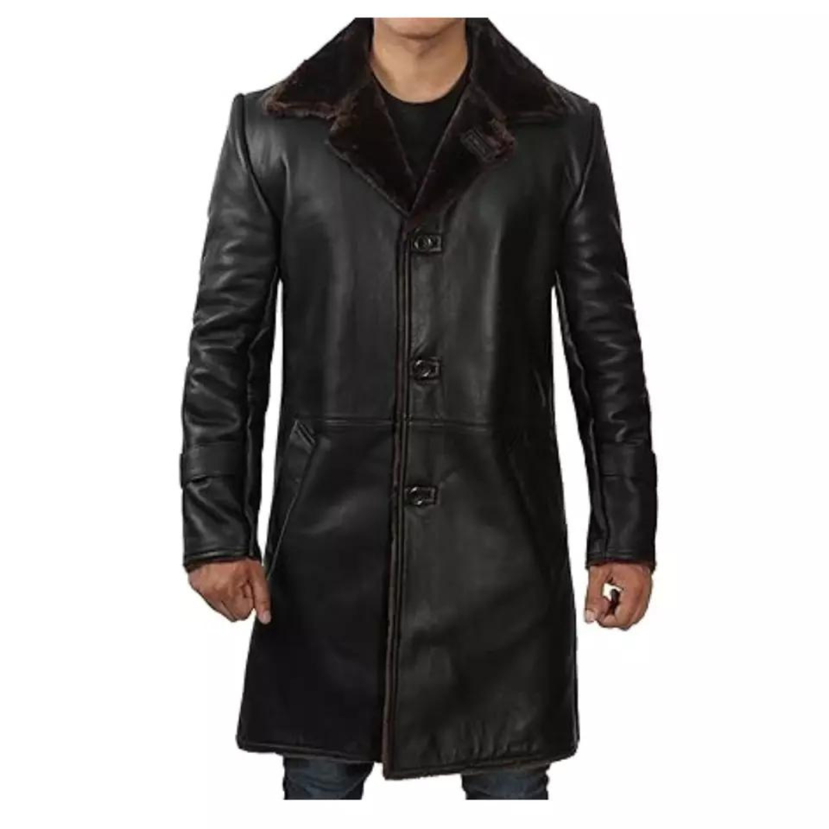 Black leather jacket for men