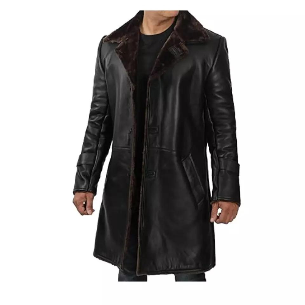 Black leather jacket for men - Image 4