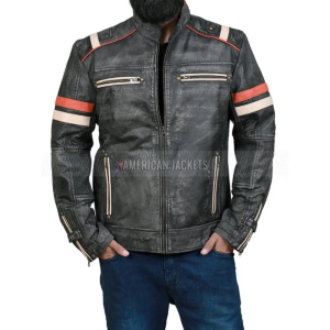 Retro Cafe Racer Leather Jacket for Men