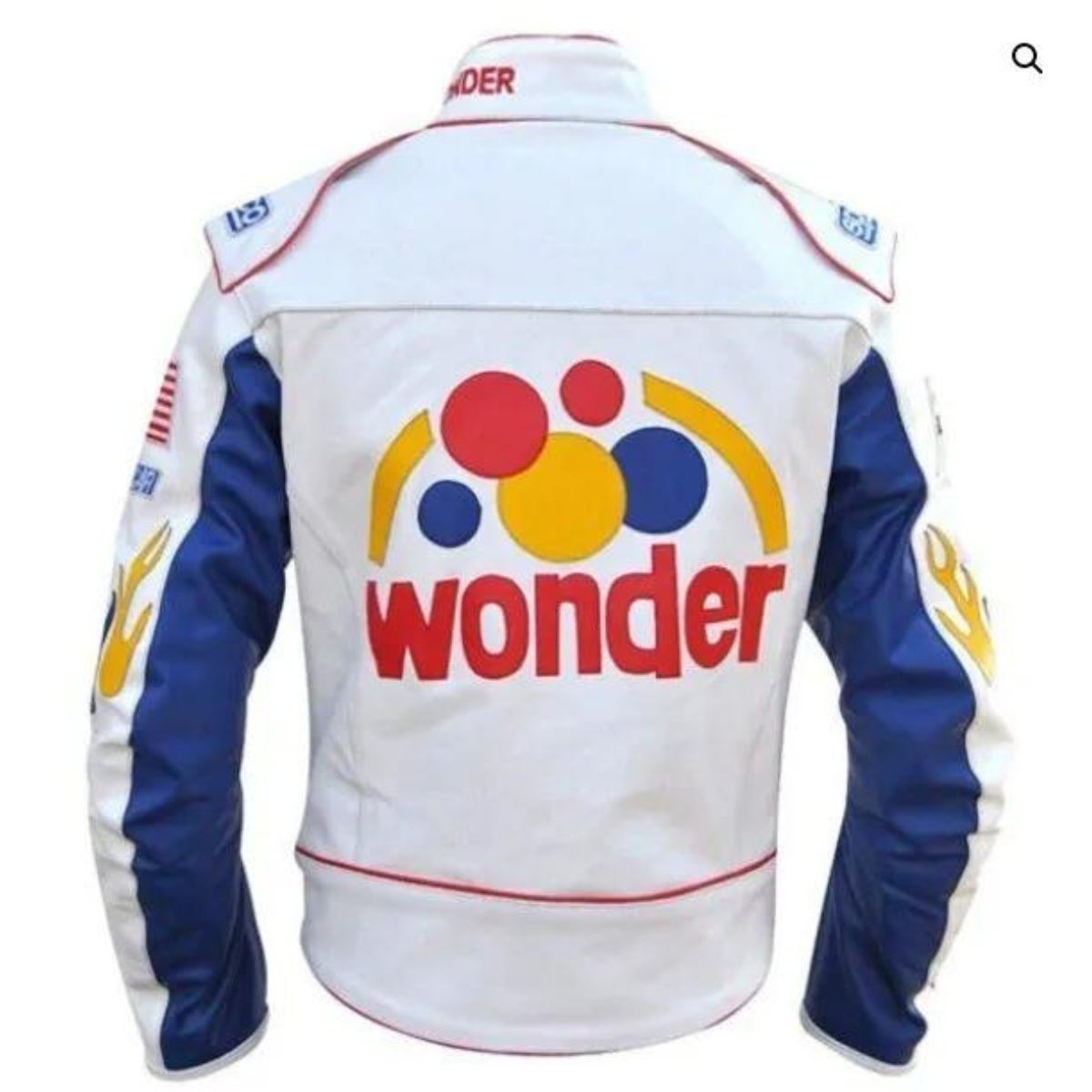 Ricky Bobby Jacket for Men-Talladega Nights Costume-White Faux Wonder bread Jacket - Image 3