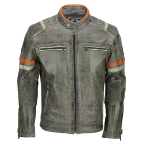 SKY-SELLER Black Leather Jacket Men - Black Real real Mens Motorcycle Jacket