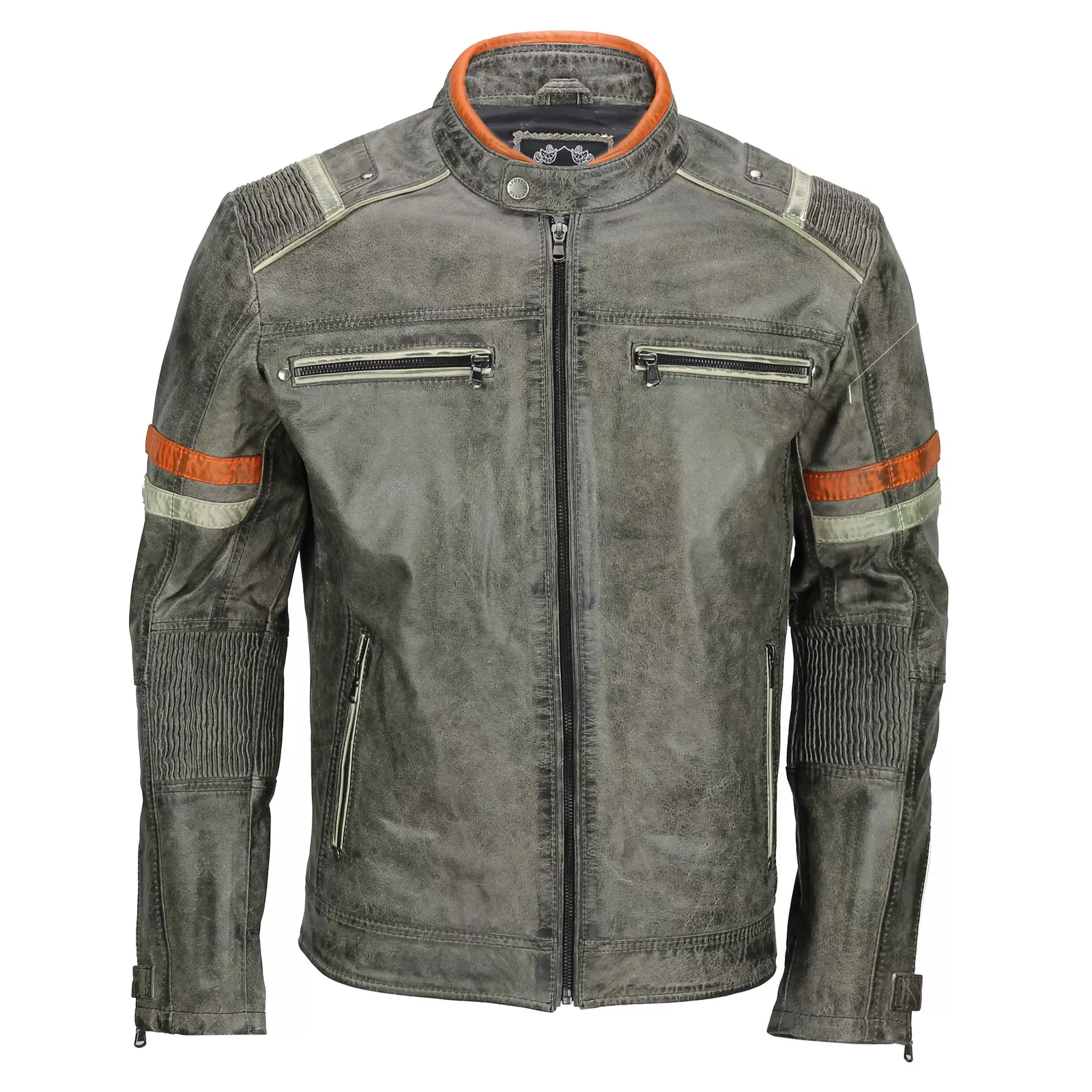SKY-SELLER Black Leather Jacket Men - Black Real real Mens Motorcycle Jacket - Image 2