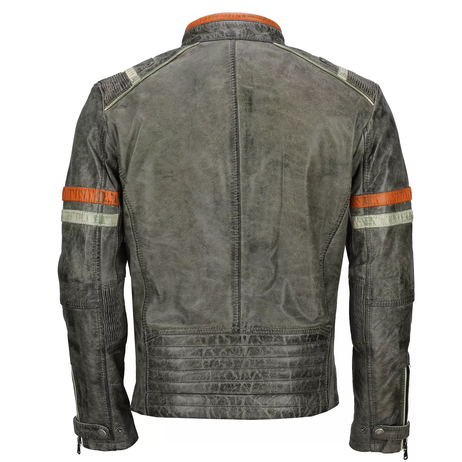 SKY-SELLER Black Leather Jacket Men - Black Real real Mens Motorcycle Jacket - Image 4