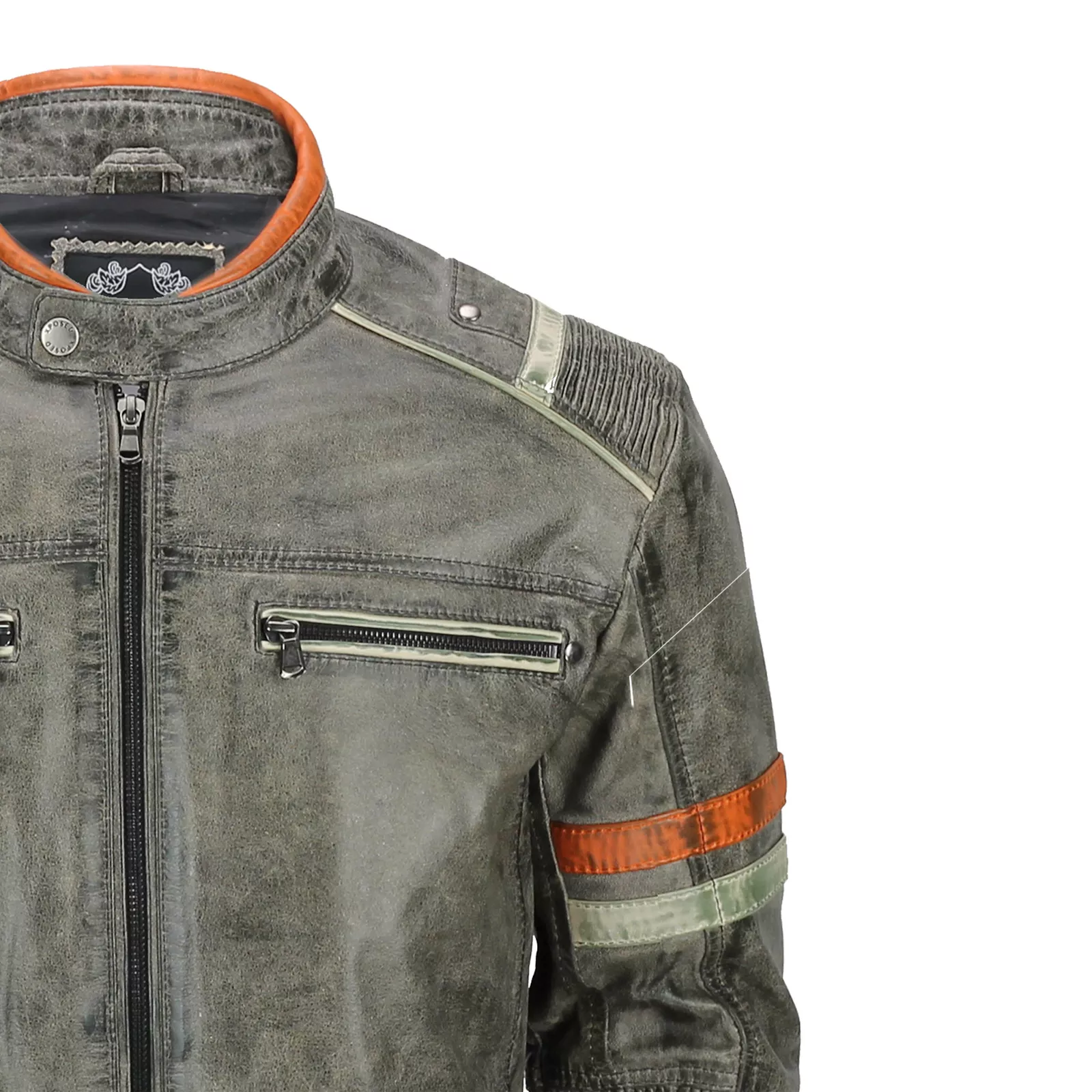 SKY-SELLER Black Leather Jacket Men - Black Real real Mens Motorcycle Jacket - Image 8