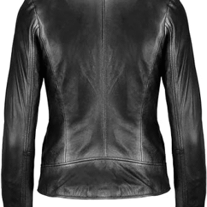 SNA Collection Bragadio Womens Black Vintage Motorcycle Biker Real Leather Jacket