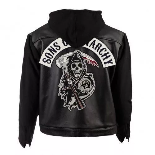 SOA Sons of Anarchy Hooded Real Leather Jacket - Image 2