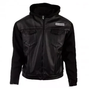 SOA Sons of Anarchy Hooded Real Leather Jacket