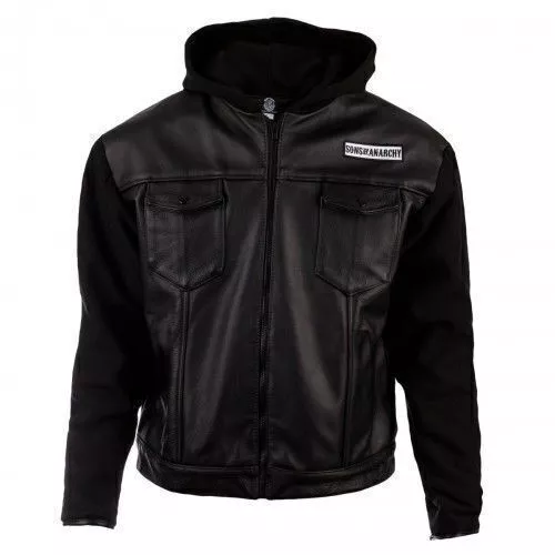 SOA Sons of Anarchy Hooded Real Leather Jacket