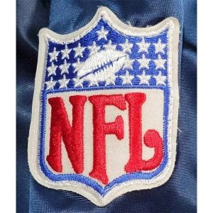 San Diego Chargers 80’s Navy Blue Full-Snap Satin Bomber Varsity Women's Jacket