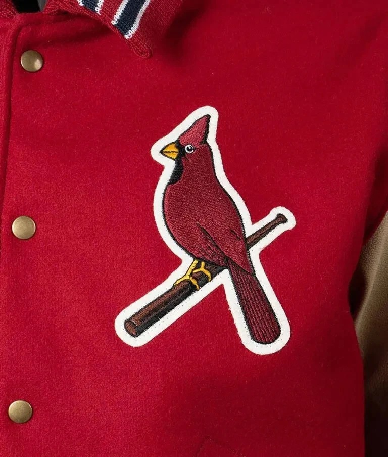 St. Louis Cardinals 1940 Red Wool Genuine Leather Sleeves Varsity Men's Jacket - Image 2