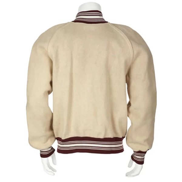 Texas A&M Aggies 1954-57 Cream Wool Varsity Women's Letterman Bomber Jacket - Image 2