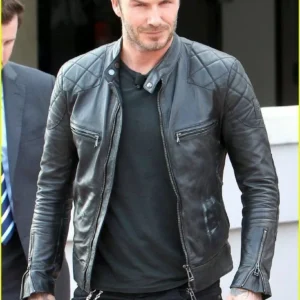 Men’s David Beckham Leather Biker Jacket