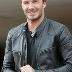 Men’s David Beckham Leather Biker Jacket