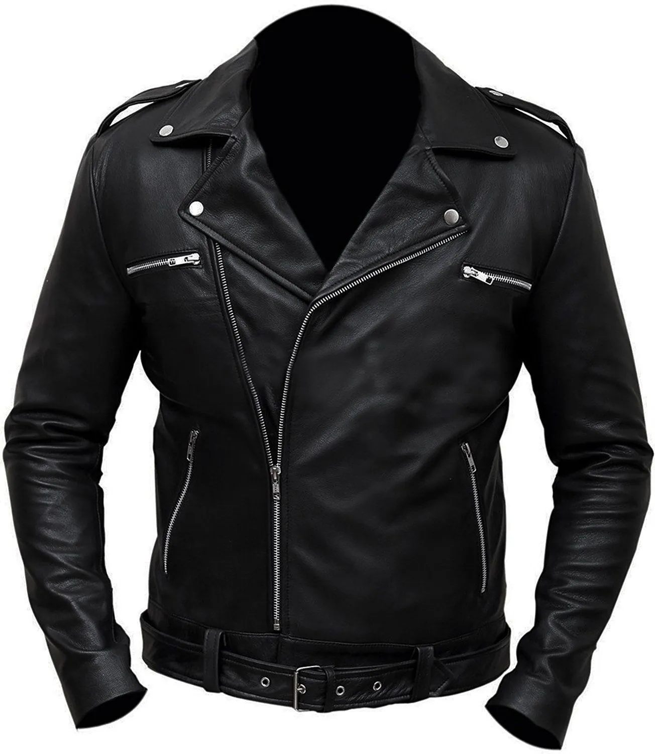 The Walking Dead Negan Jeffrey Dean Morgan Black Leather Jacket