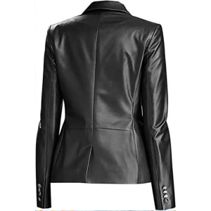 Two Buttons Leather Blazer/Coat/Jacket for Women and Girls Regular