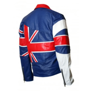 Union Jack Flag Leather Jacket for Men