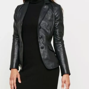real Leather Blazer Jackets for Women