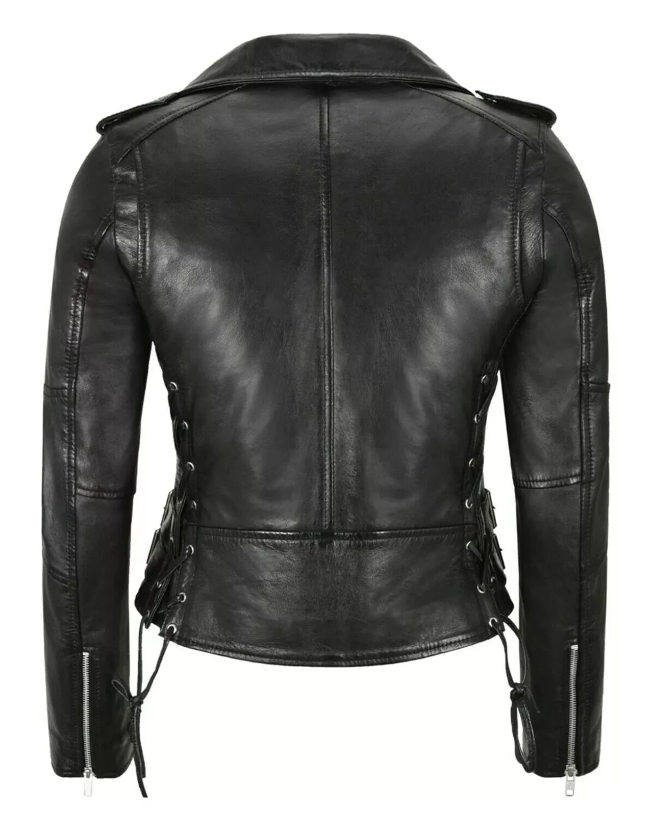 Modern Women Lace Up Designer Coat Genuine real Real Leather Jacket - Image 3