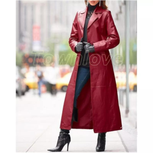 Women's Jacket Elegant PU Leather Single Button Waistband