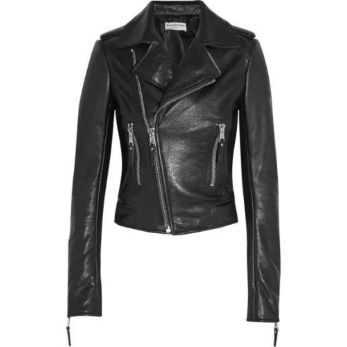 Black Women's real Slim Fit Biker Style Real Leather Jacket - Image 4