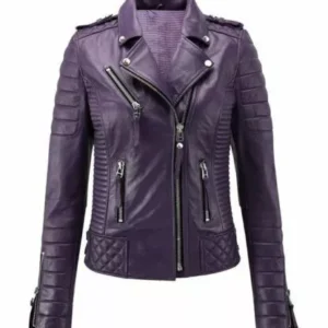 Women's Leather Jacket Genuine Sheepskin Slim Fit Biker Motorcycle Coat Jacket