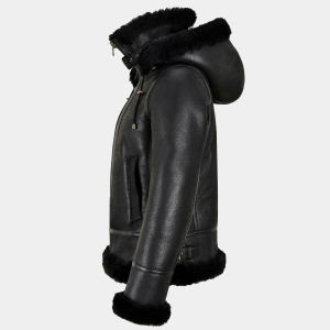 Women's RAF B3 Pilot Flying Bomber Aviator Style Leather Jacket Shearling Sheep