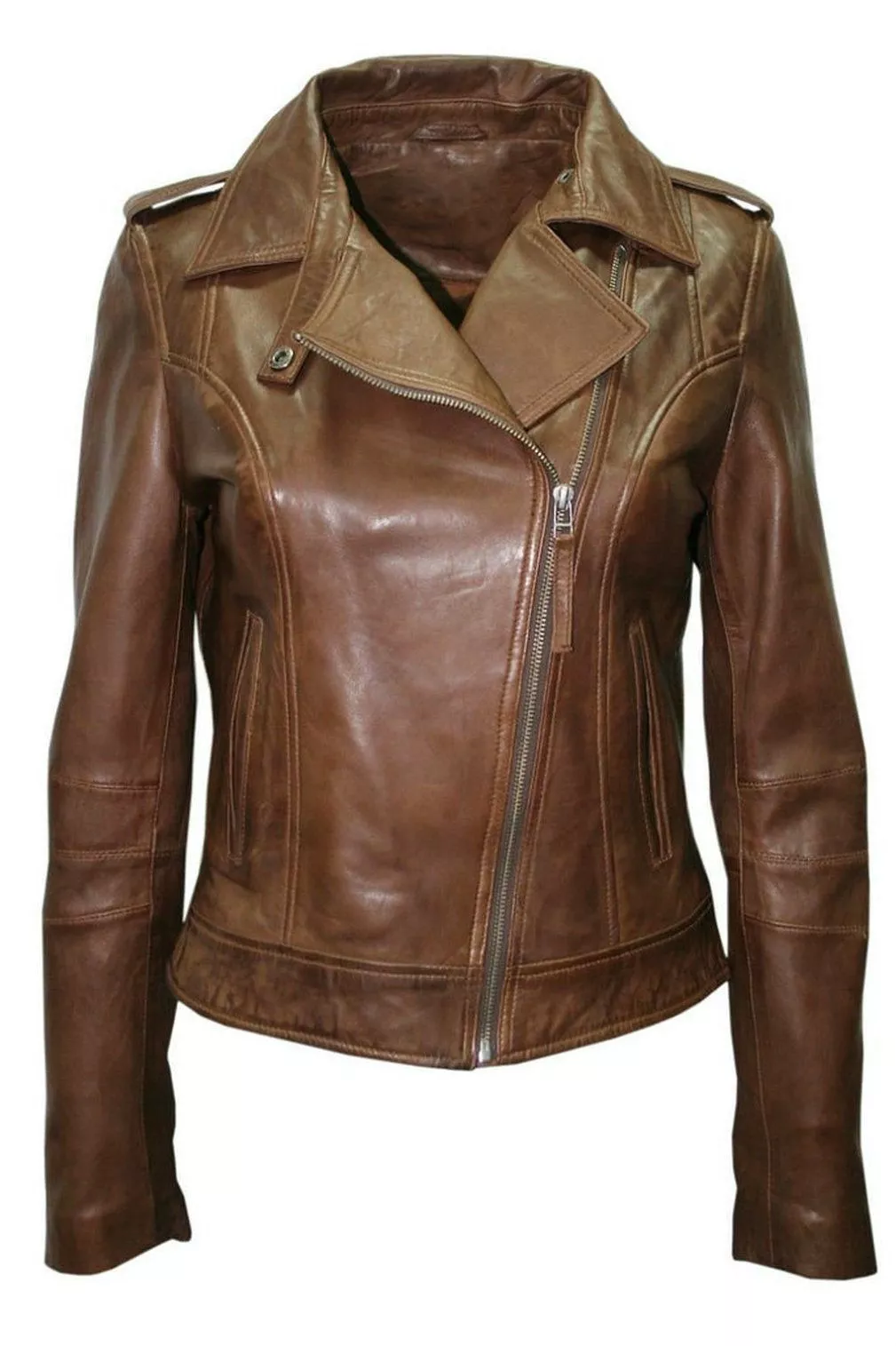 Womens 100% Real Leather Jacket Genuine Soft real Moto Biker Multicolor Coat
