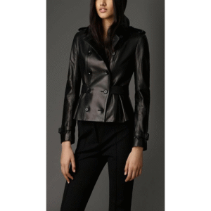 Womens Black Genuine Sheep Soft Lamskin Leather Casual Moto Fashion Jacket