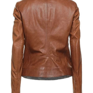 Women’s Tan Cafe Racer real Leather Jacket