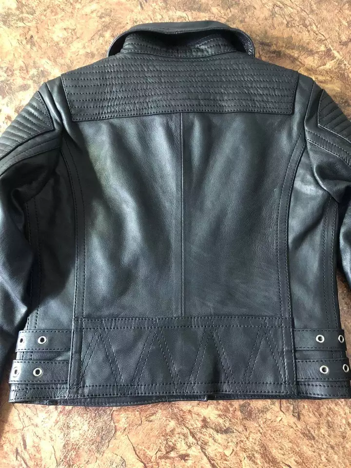 Womens Genuine real Leather Motorcycle Slim fit Designer Biker Jacket Black - Image 6