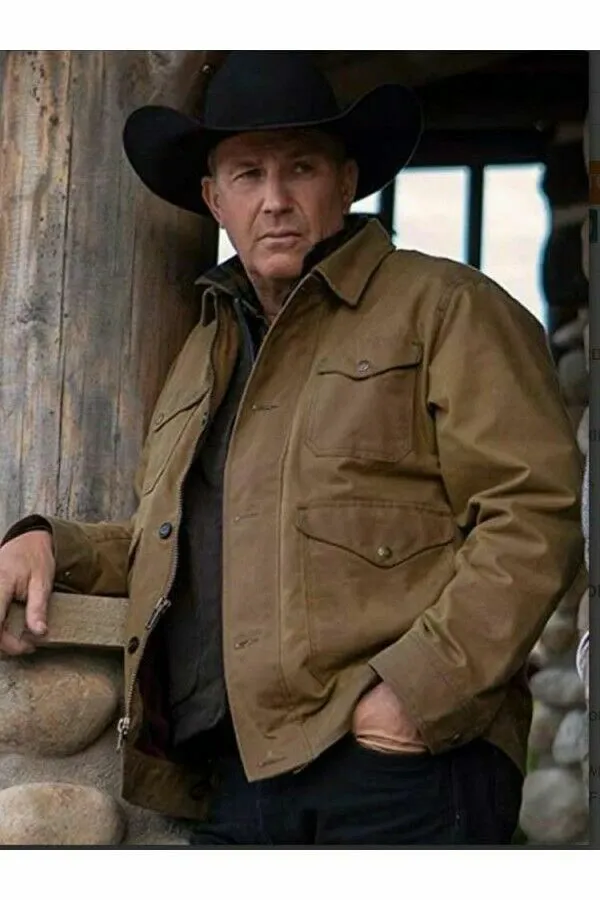 YELLOWSTONE JOHN DUTTON BROWN COTTON JACKET