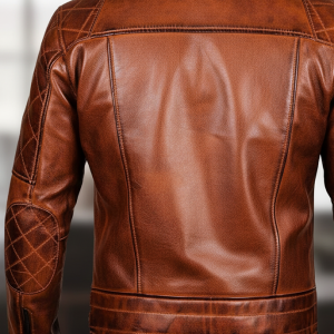 Men's Distressed Brown Leather Motorcycle Jacket