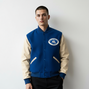 Indianapolis Colts 1958 Blue Wool Genuine Leather Varsity Letterman Men's Jacket