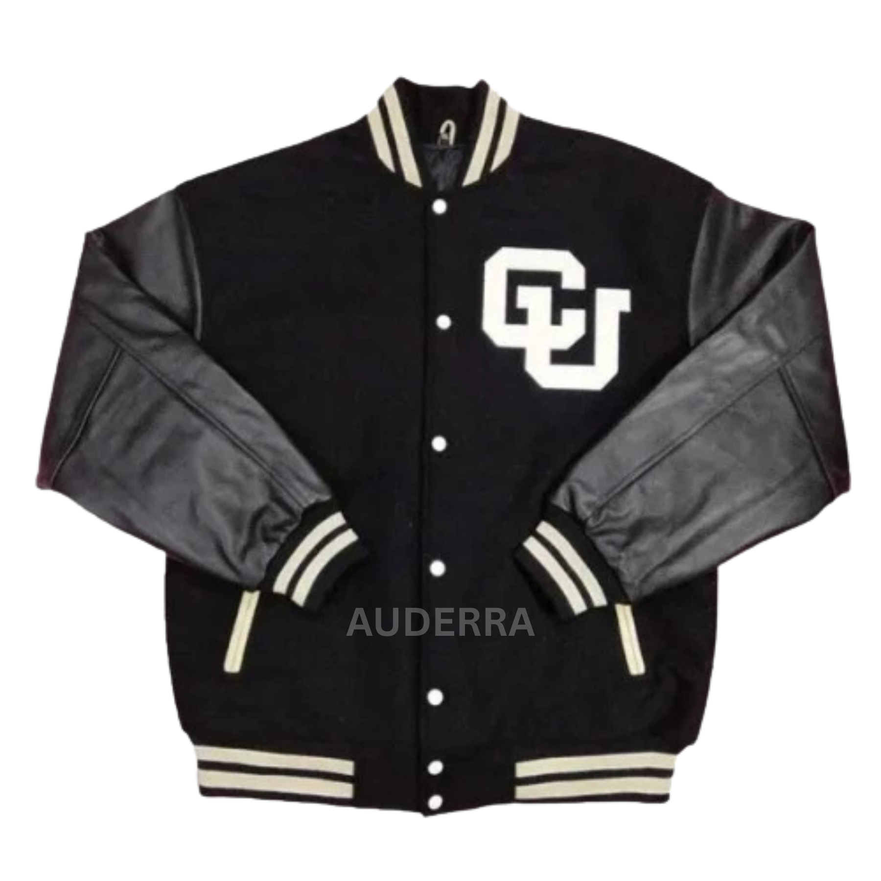 Colorado Buffaloes Varsity Black Wool Genuine Leather Sleeves Letterman Jacket - Image 3