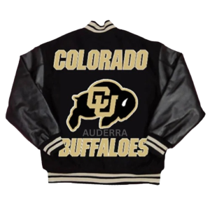 Colorado Buffaloes Varsity Black Wool Genuine Leather Sleeves Letterman Jacket