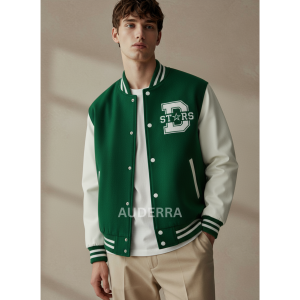 Dallas Stars Classic Green Wool Genuine Leather Sleeves Varsity Letterman Jacket