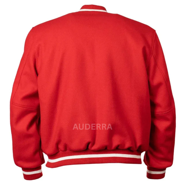 1969 Cincinnati Reds Full-Zip Red Wool Varsity Women's Letterman Bomber Jacket - Image 4