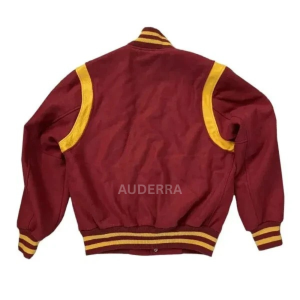 USC Trojans Student Burgundy Wool Full-Snap Letterman Women Varsity Bomber Jacket