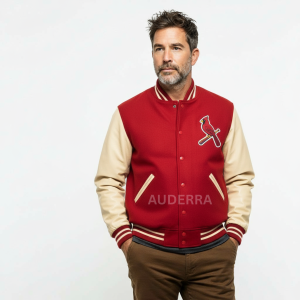 St. Louis Cardinals 1940 Red Wool Genuine Leather Sleeves Varsity Men's Jacket