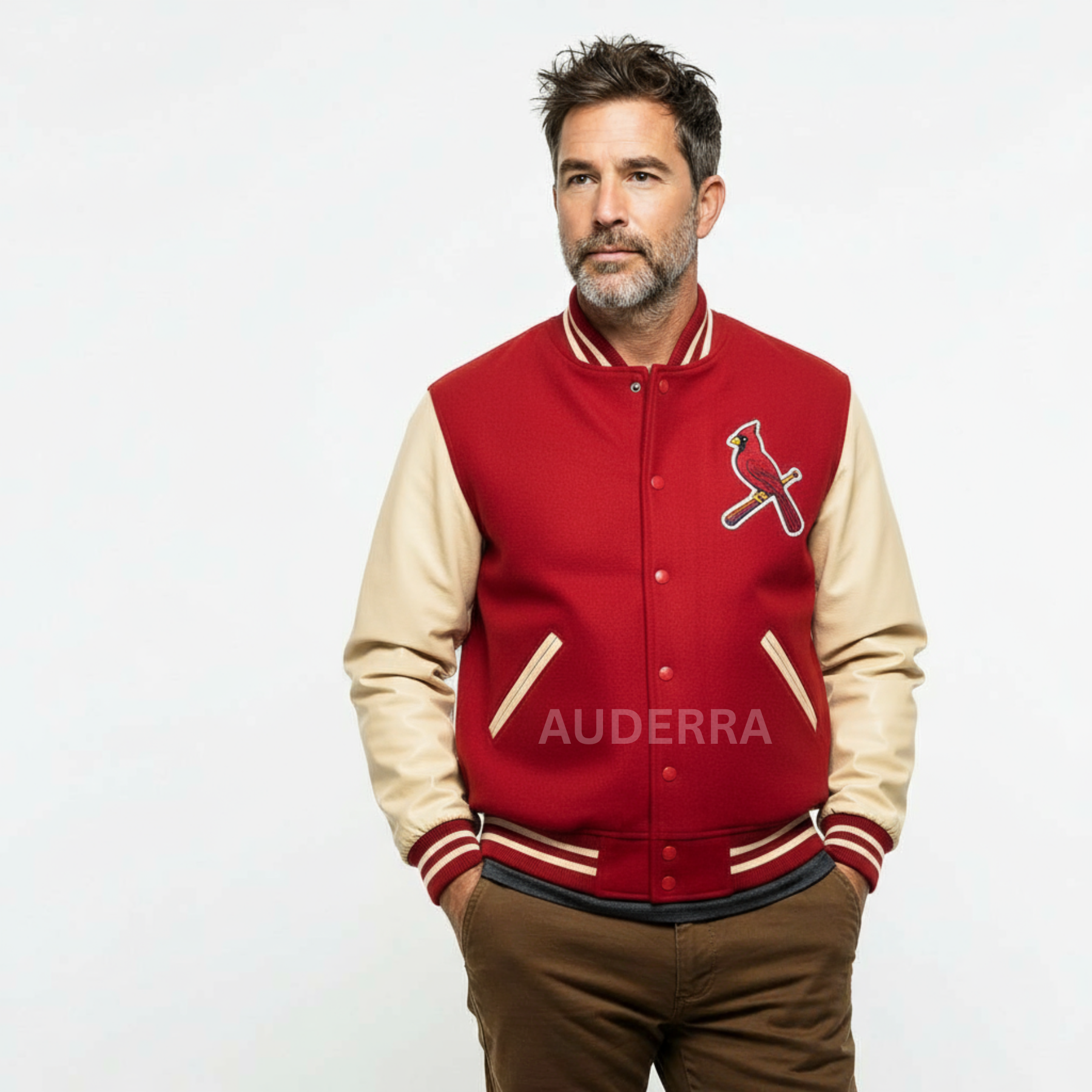 St. Louis Cardinals 1940 Red Wool Genuine Leather Sleeves Varsity Men's Jacket
