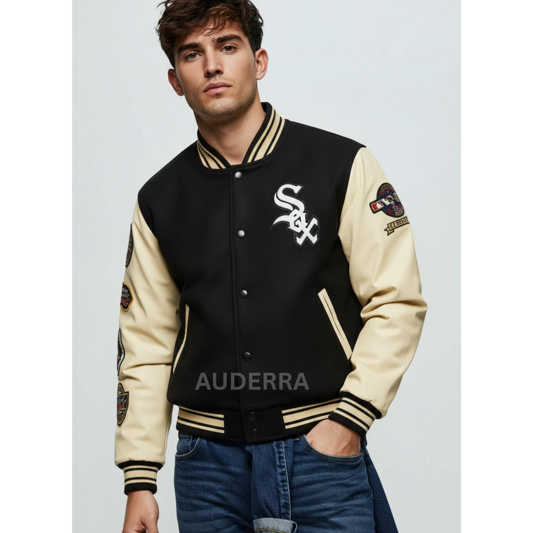 2005 Chicago White Sox Champions Wool Genuine Leather Varsity Letterman Jacket