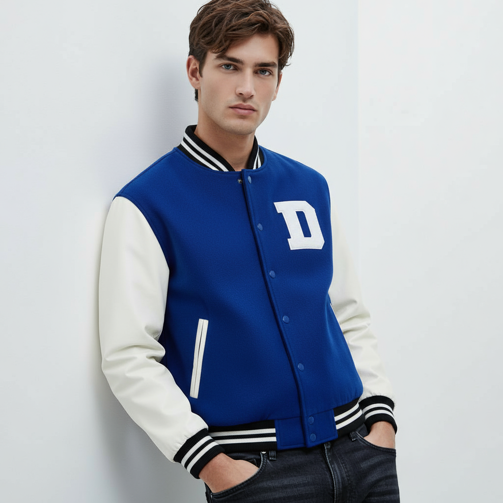 Duke Blue Devils Graduate Varsity Wool Leather Sleeves Women Letterman Jacket